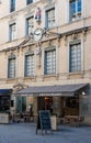 Nimes, Occitanie, France - Facade of the Madow restaurant in old town