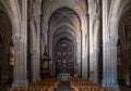 Nimes, Occitanie, France - Neo gothical interior design of the Saint Baudilus church Royalty Free Stock Photo