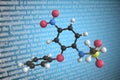 Nimesulide scientific molecular model, 3D rendering