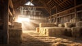 nimls hay in a barn Royalty Free Stock Photo