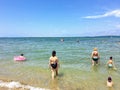 A view of the beautiful vast sandy Ninska Laguna Beach in Nin, Croatia