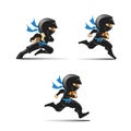 Ninja Logos Set. Ninja Courier Icons