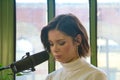 Nina Nesbitt films a session in Brooklyn Royalty Free Stock Photo