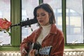 Nina Nesbitt films a session in Brooklyn Royalty Free Stock Photo