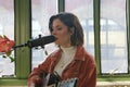 Nina Nesbitt films a session in Brooklyn Royalty Free Stock Photo