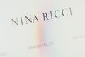 Nina Ricci Web Site. Selective focus.