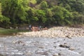 Nine bend River bamboo raft wuyishan china Royalty Free Stock Photo