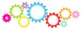 Nine Big And Little Graphic Gears Border Colors Horizontal