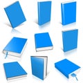 Nine blue light empty book template