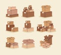 nine boxes piles Royalty Free Stock Photo