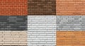 Nine Brick Wall Texture Color Samples Royalty Free Stock Photo