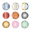 Nine buttons in multiple colors vector set - empty circle buttons Royalty Free Stock Photo