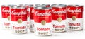 Nine can tins of Campbell`s brand tomato soup