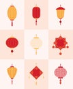 nine chinese lamps