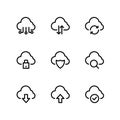 Cloud computing icon set. Cloud icon. Royalty Free Stock Photo