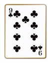 Nine Clubs Isolated Playing Card