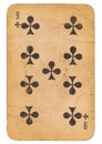 Nine of Clubs old grunge soviet style playing card