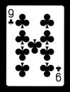 Nine of Clubs playing card,