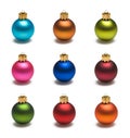 Nine Colored Christmas Balls