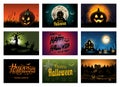 Nine creepy Halloween greeting card party invitation