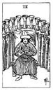 Nine 9 of Cups Tarot Card Black and White Color your own Tarot Card