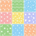 Nine cute colorful patterns for design