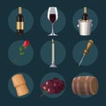 nine delicious wine icons