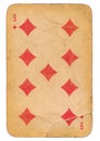 Nine of Diamonds old grunge soviet style playing card