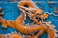 A Nine-Drgon Screen at Beihai Park in Beijing, China Royalty Free Stock Photo