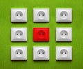 Nine electric socket Royalty Free Stock Photo