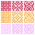 Nine elegant textile or wallpaper pattern