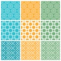 Nine elegant textile or wallpaper pattern