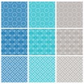 Nine elegant textile or wallpaper pattern