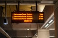 NINE ELMS, LONDON, ENGLAND- 20 September 2021: Dot matrix sign at Nine Elms Station on the first day of opening