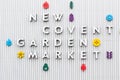 NINE ELMS, LONDON, ENGLAND- 17th February 2021: New Covent Garden Market sign Royalty Free Stock Photo