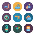 Nine flat free travel icons