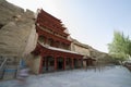 Nine floors temple in Cave 96 also called the nine storey building of the Mogao Grottoes. Mogao caves, Dunhuang, China Royalty Free Stock Photo