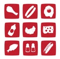 Nine food icons