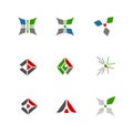 Nine geometry concepts of company logotypes