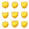 Nine golden shields Royalty Free Stock Photo