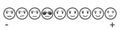 Nine Gray Faces Feedback/Mood. Set nine faces scale - smile neutral sad - isolated vector illustration on white background