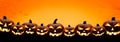 Nine halloween, Jack O Lanterns, with evil spooky eyes and faces