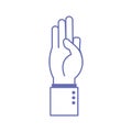 Nine hand sign language line and fill style icon vector design