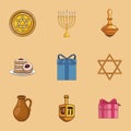 nine happy hanukkah icons