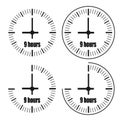 Nine Hours Clock on white background. Nine o`clock. Royalty Free Stock Photo