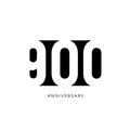 Nine hundred anniversary, minimalistic logo. Nine-hundredth years, 900th jubilee, greeting card. Birthday invitation