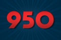 950 nine hundred and fifty Number count template poster design. reward icon Royalty Free Stock Photo