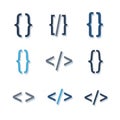 Including curly braces `{}`, angle brackets `<>`, and slashes Royalty Free Stock Photo