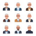 Icons Men elderly avatars show diversity and professional style Royalty Free Stock Photo
