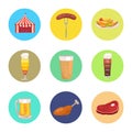 Nine Images of Octoberfest Vector Illustration